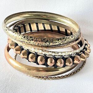 Set of 6 Gold-Tone Bangles